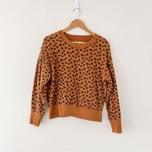 Madewell Orange and Black Polka Dot Sweatshirt